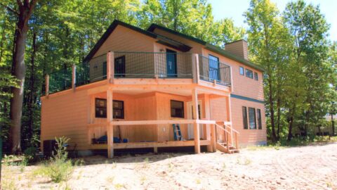 Double-Story, 3-Bedroom Cabin Style House With Sundecks (Floor Plans)