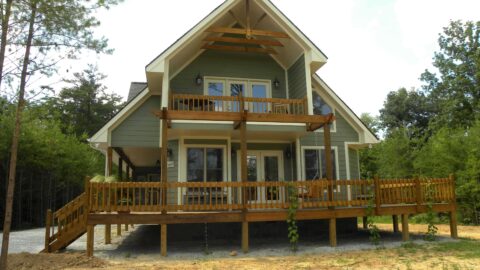 Double-Story, 3-Bedroom A-Frame Cabin House With Wraparound Porch (Floor Plan)