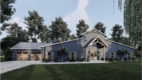 Single-Story, 5-Bedroom Barn Style with Mud Room (Floor Plans)