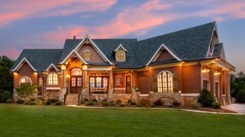 Multi-Gabled Craftsman Home With Elevator-Accessible Guest Studio Suite (Floor Plan)