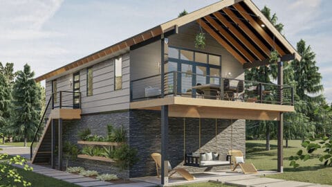 Double-Story, 2-Bedroom Modern Rustic Garage Apartment (Floor Plan)