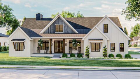 Modern Farmhouse With A Fantastic Master Suite (Floor Plan)
