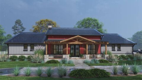 Single-Story, 3-Bedroom Dos Riatas Ranch Metal Framed Barndominium Farmhouse (Floor Plan)