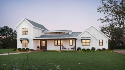 Double-Story, 4-Bedroom The Copper Open Floor Barndominium Style House (Floor Plan)