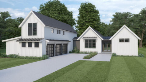Double-Story, 3-Bedroom Barndominium Farm Style House (Floor Plan)