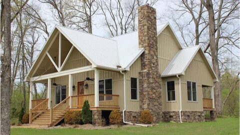 Double-Story, 3-Bedroom Rustic with Vaulted Ceiling (Floor Plans)
