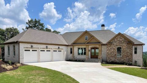 4-Bedroom New American Home for a Sloping Lot with Lower Level Rec Room and Home Office (Floor Plans...