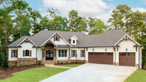 Country Craftsman House Plan with Screened Porch (Floor Plan)