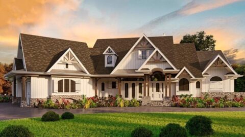 Craftsman House with Lower Level Expansion (Floor Plan)