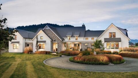 Double-Story, 3-Bedroom Exclusive Modern Farmhouse with Cathedral Ceiling above Living Space (Floor ...