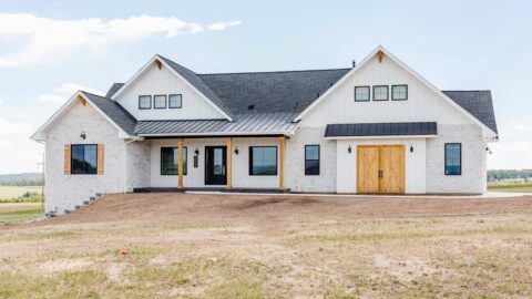 Exclusive Open Concept New American Farmhouse with Home Office (Floor Plan)