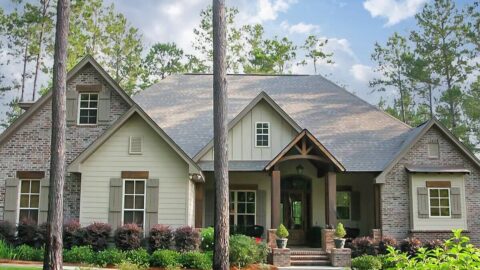 Craftsman House with Rustic Exterior and Bonus Above the Garage (Floor Plans)