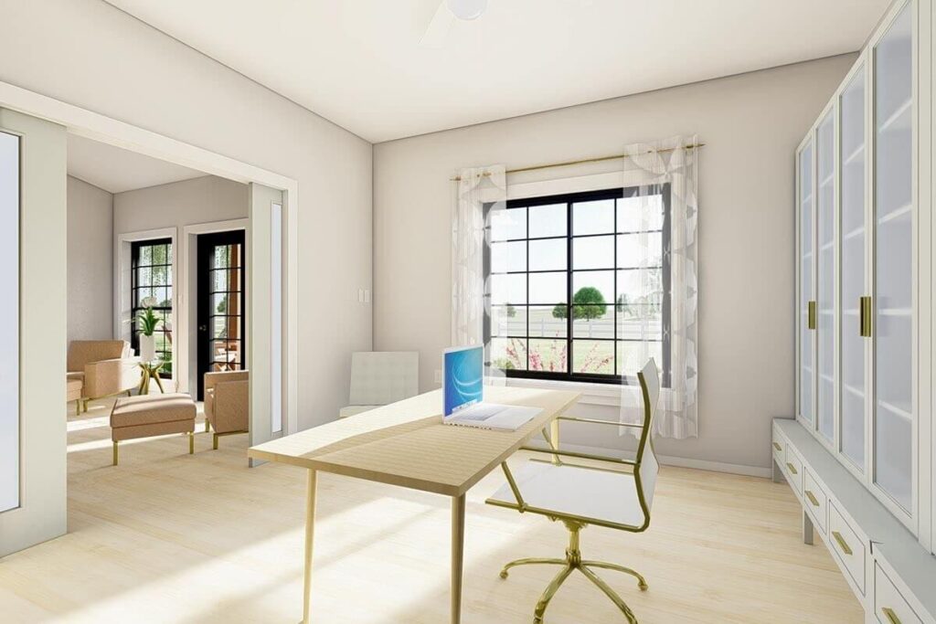 Single-Story, 3-Bedroom New American House With Vaulted Covered Entry ...