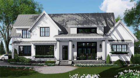 Double-Story, 4-Bedroom Green Acres Popular Farmhouse Style House (Floor Plans)