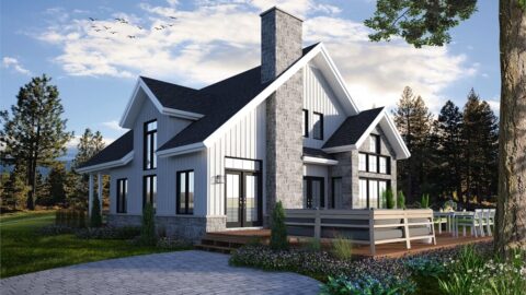Double-Story, 3-Bedroom The Touchstone 3: Award-Winning Cottage Style House (Floor Plans)
