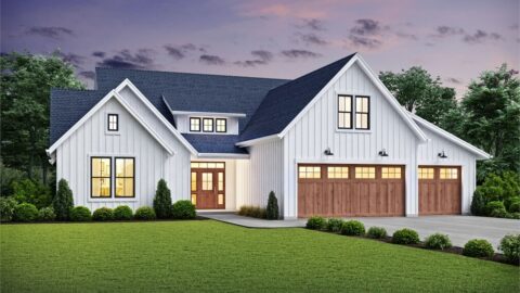 Single-Story, 3-Bedroom Jacksonville Farm House Style House (Floor Plan)