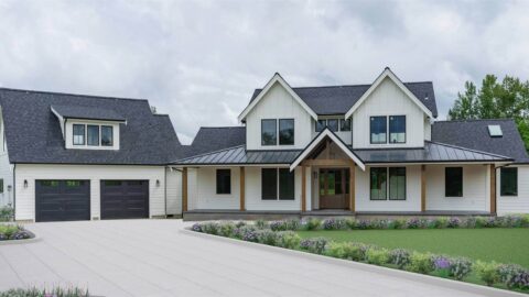 Double-Story, 3-Bedroom Beautiful Modern Farmhouse Style House (Floor Plans)