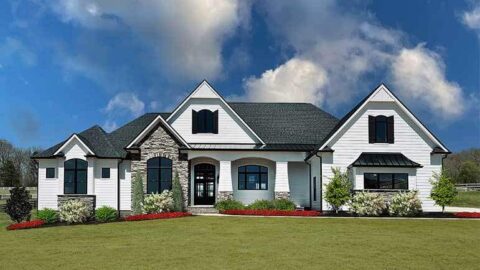 4-Bedroom The Chesnee: One-Story Craftsman House (Floor Plans)