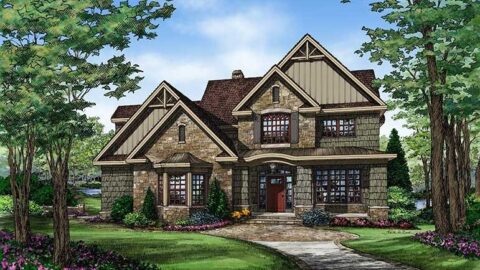 The Braxton: Two-story house with a stunning Craftsman facade (Floor Plans)