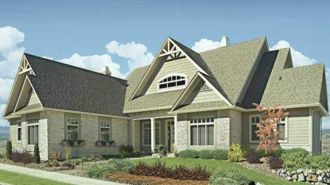 Double-Story, 4-Bedroom The Vandenberg: Craftsman home with a walkout basement (Floor Plans)