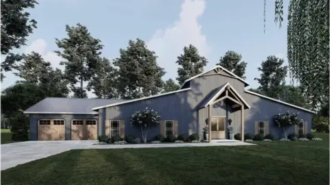 Single-Story, 5-Bedroom Barn Style Home with Mud Room (Floor Plan)