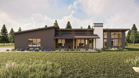 3-Bedroom 1,700 Square Foot Modern Barndominium-Style House (Floor Plans)