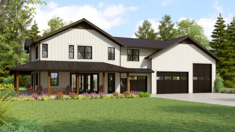 Double-Story, 3-Bedroom The Maplewood Barndominium RV-Style House (Floor Plans)