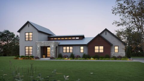 4-Bedroom Wimberley Open Floor Barndominium Style House (Floor Plans)