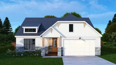 4-Bedroom Efficient Narrow Lot House with Island Kitchen (Floor Plan)