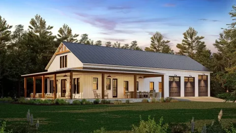 Single-Story, 4-Bedroom Modern Barndo Farmhouse with an Oversized Garage (Floor Plans)
