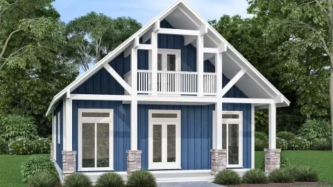Double-Story, 3-Bedroom Compact Cottage House (Floor Plans)