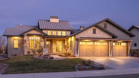 Single-Story Mountain Craftsman House with Lower Level Expansion (Floor Plans)