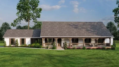 3-Bedroom Country Home with 3 Fresh Air Spaces (Floor Plans)