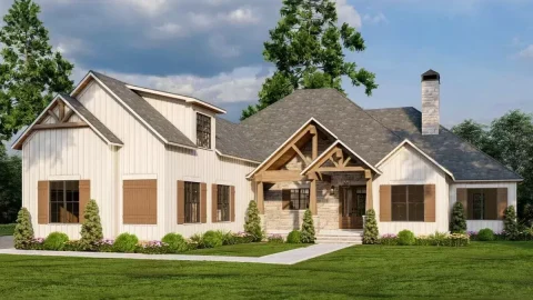 Single-Story, 3-Bedroom Mountain Craftsman House with Outdoor Entertaining and Expansion (Floor Plan...