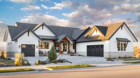 Mountain Craftsman House with Lower Level Expansion (Floor Plans)