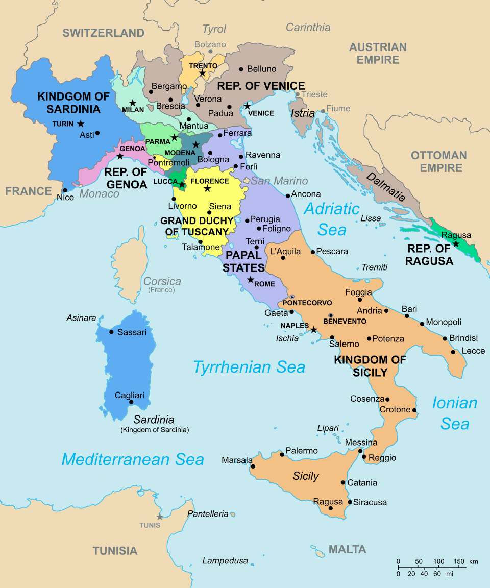Italy Map in 1796