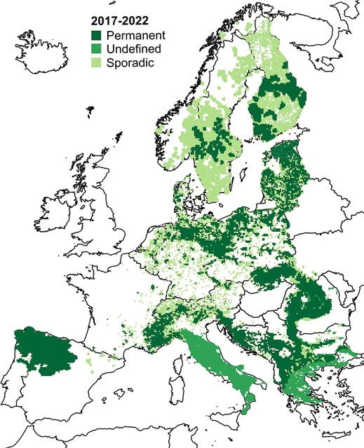 Europe's Wolf Distribution Map (2017-2022)