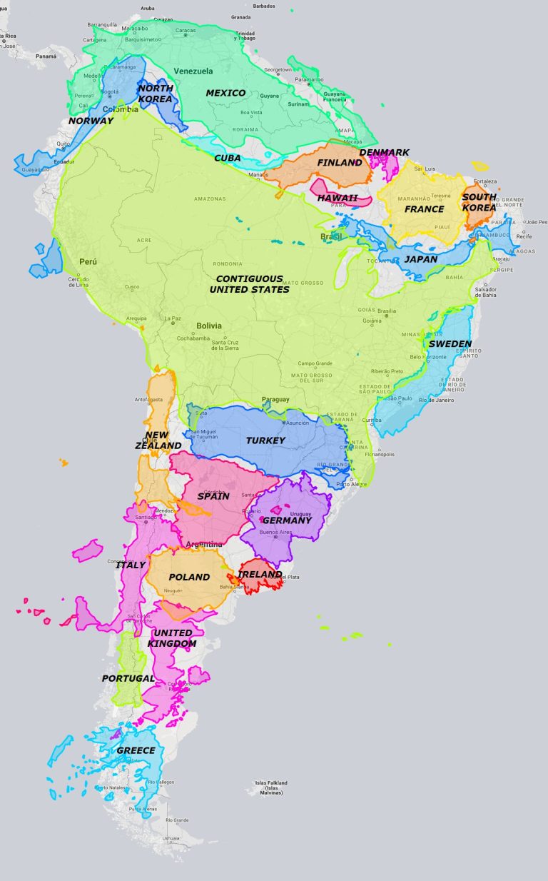 South America: True Size Comparison