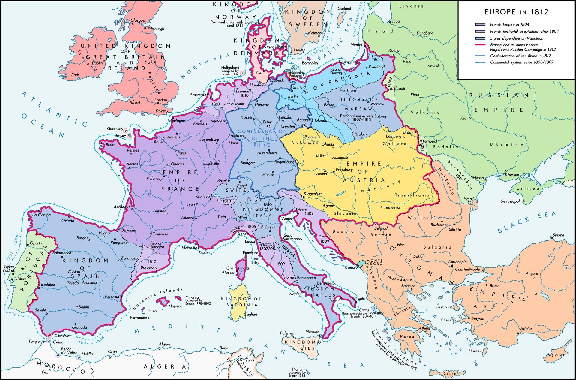 Europe (1812) Map