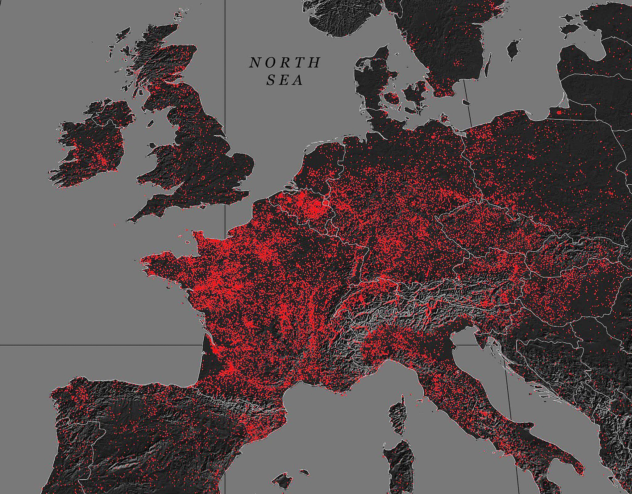 Europe's Castle Distribution Map