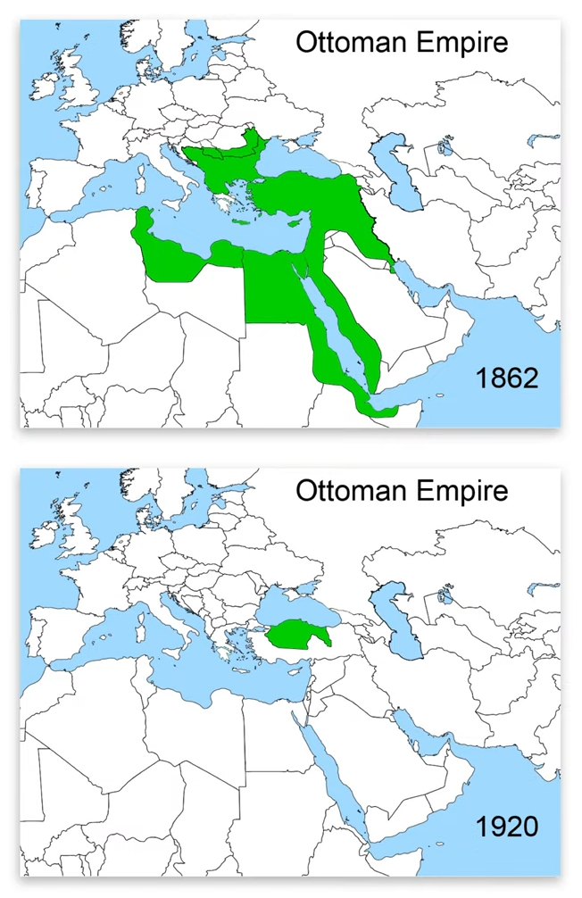 Ottoman Empire (1862 vs. 1920)