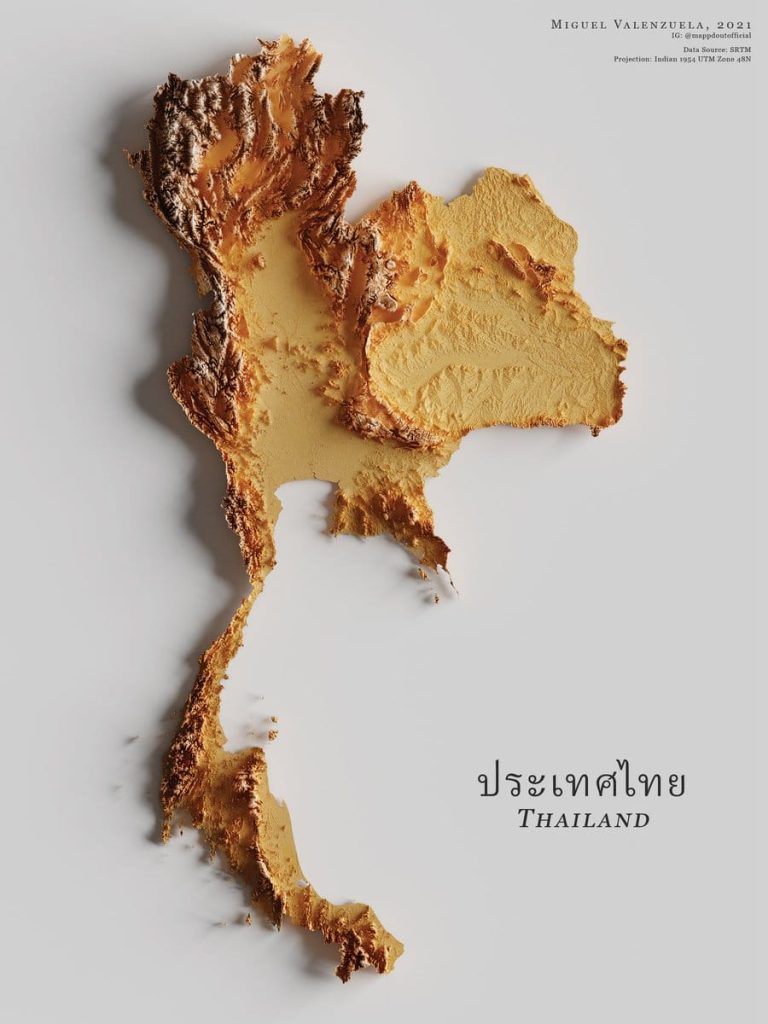 Thailand Topographic Map