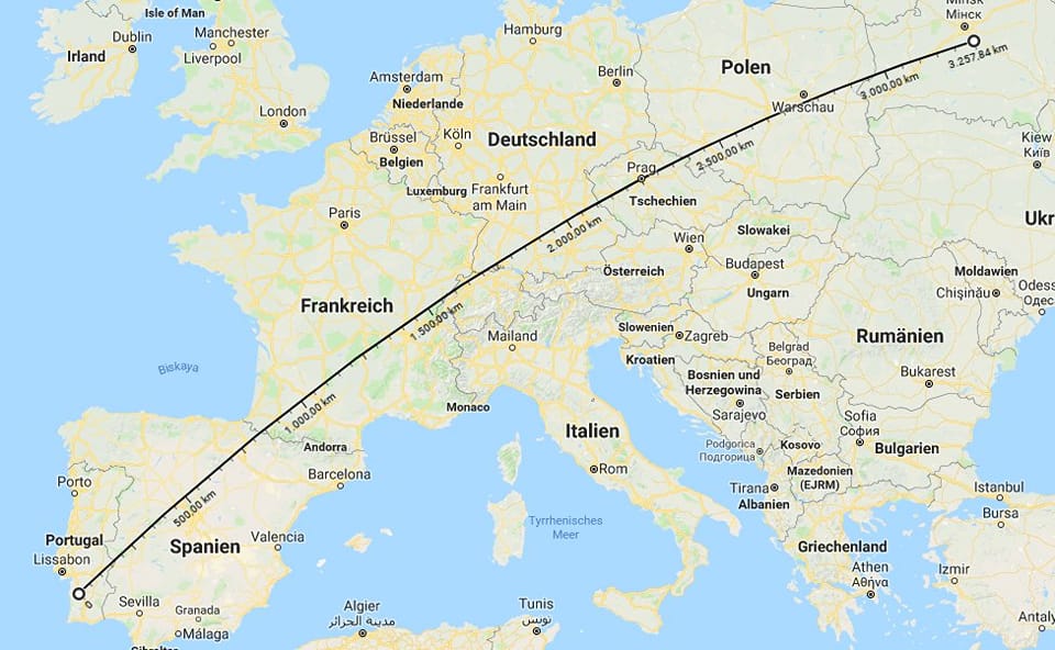 US-Mexico Border Line over Europe
