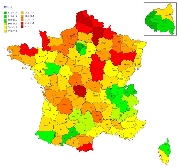 How Long Are French People Living A Department-by-Department Snapshot of 2022 Life Expectancy