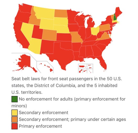 Buckle Up (Or Don't) How Seat Belt Laws Vary Wildly Across America