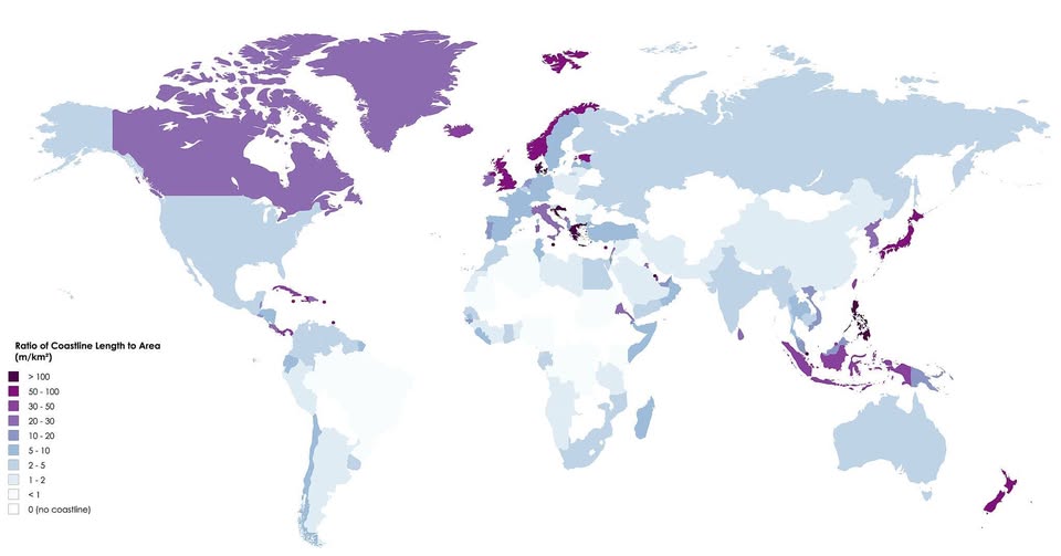 Which Countries Are Most Coastal The Answer Might Surprise You